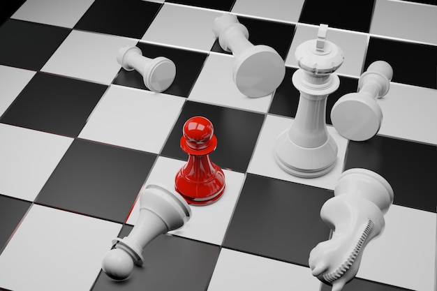 Chess board game, business competitive concept