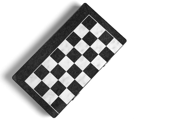 Chess board on a white background