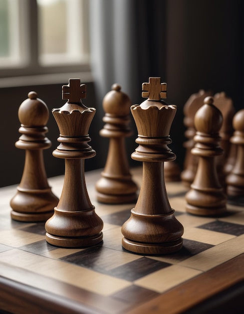 a chess board with chess pieces on it