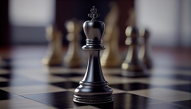 Chess piece on chessboard competition success and strategy game play Generative Ai