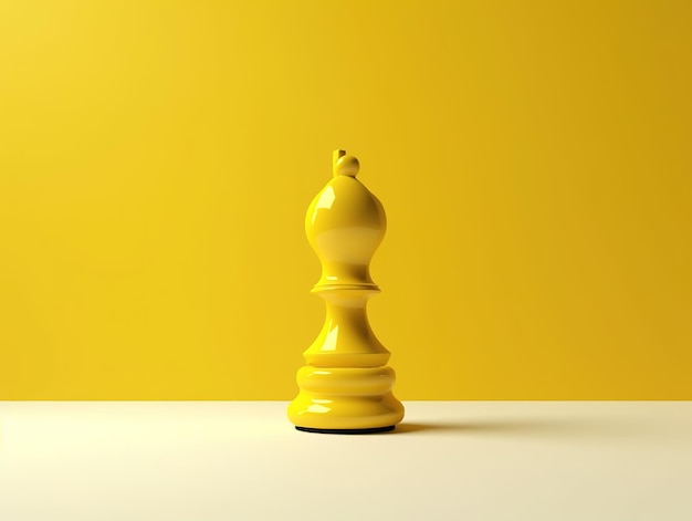 A chess piece is shown with a yellow background.