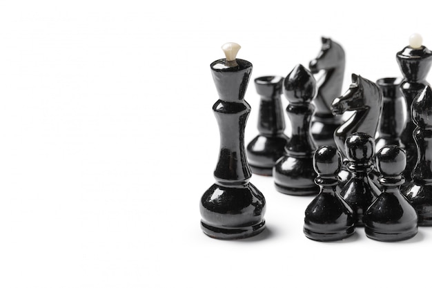 Chess pieces isolated on white background