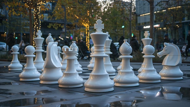 Chess Pieces Unveiled in City Park on International Chess Day