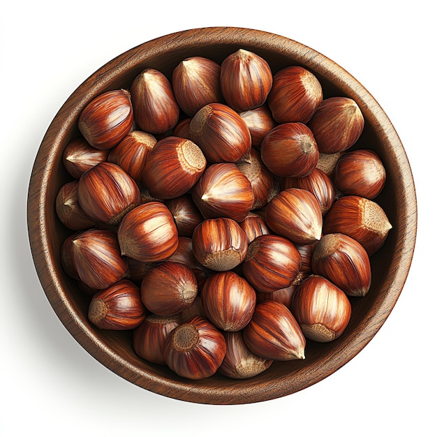 Chestnuts in bowl realistic nuts isolated on a white background