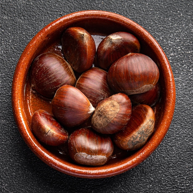 chestnuts edible snack meal food snack on the table copy space food background