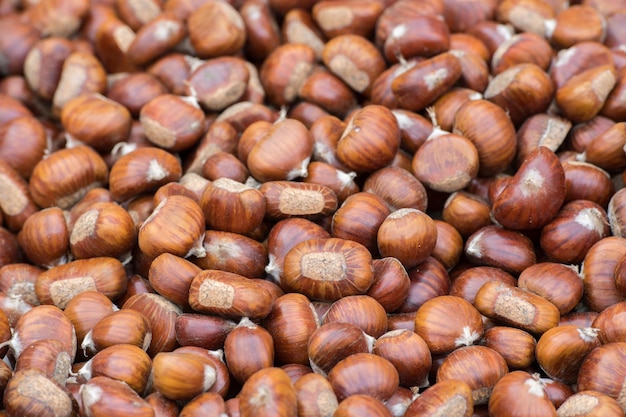 Chestnuts at the market for sale