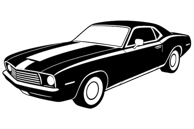 Chevrolet Camaro Car Vector Illustration with White Background Cartoon Clipart and Line Art Design