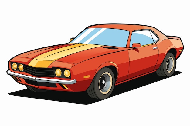 Chevrolet Camaro Car Vector Illustration with White Background Cartoon Clipart and Line Art Design