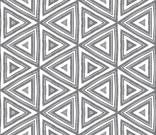 Chevron stripes design. Black symmetrical kaleidoscope background. Geometric chevron stripes pattern. Textile ready remarkable print, swimwear fabric, wallpaper, wrapping.