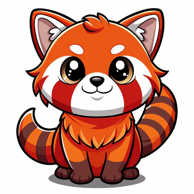 chi bi red panda clip art vector illustration