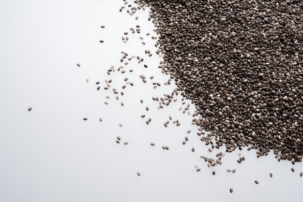 Chia seeds isolated with white background