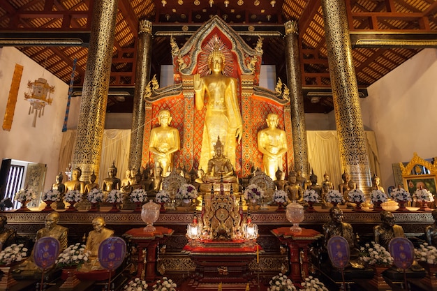 CHIANG MAI, THAILAND - OCTOBER 29, 2014: Wat Chedi Luang Temple interior.