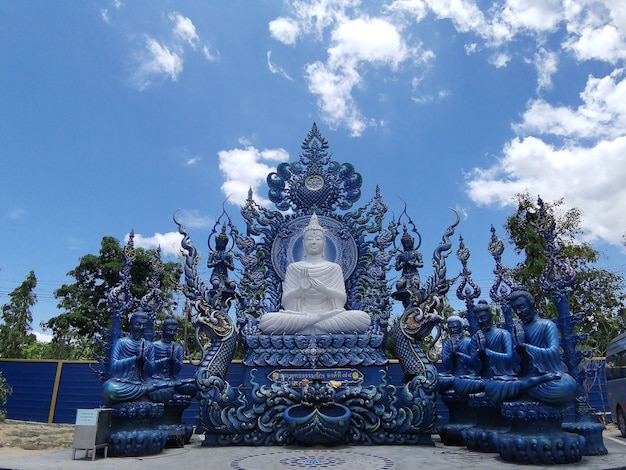 Chiangrai, Thailand - June 6, 2019 : Wat Rong Suea Ten (Temple of Tigers Leaping over Channel)