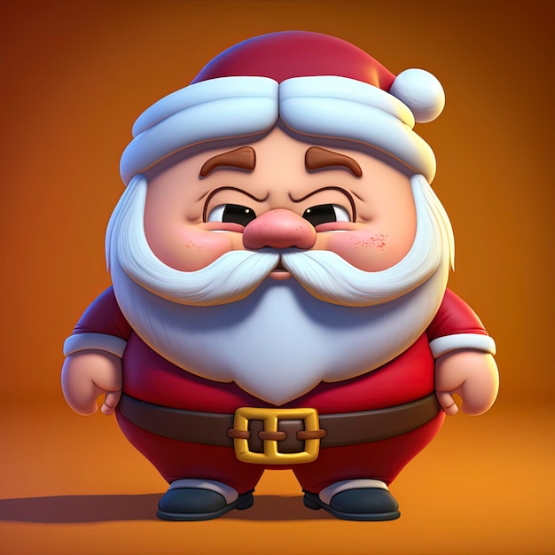 chibi chubby Santa Claus 3d render