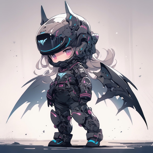 chibi cyberpunk anime girl