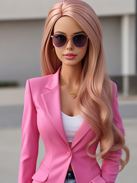 Chic Barbie Doll in Pink Suit Stylish Collectible