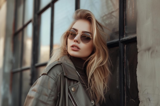 Chic Beautiful fashionable blonde woman beauty Generate Ai