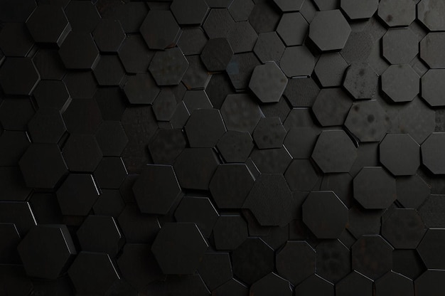 Photo chic black hexagon texture background for contemporary graphic design