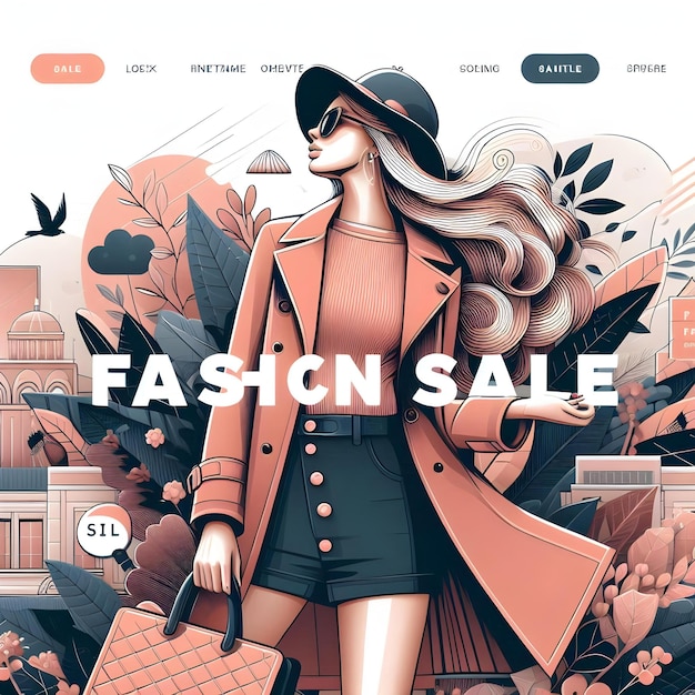 Chic Landing Page Template for Fashion Sales with Stylish Typography