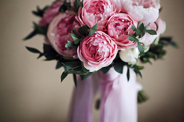 Chic lush peonies for wedding bouquet and wedding celebration