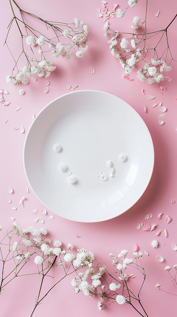 Chic Mockup White Plate on Pink Tabletop