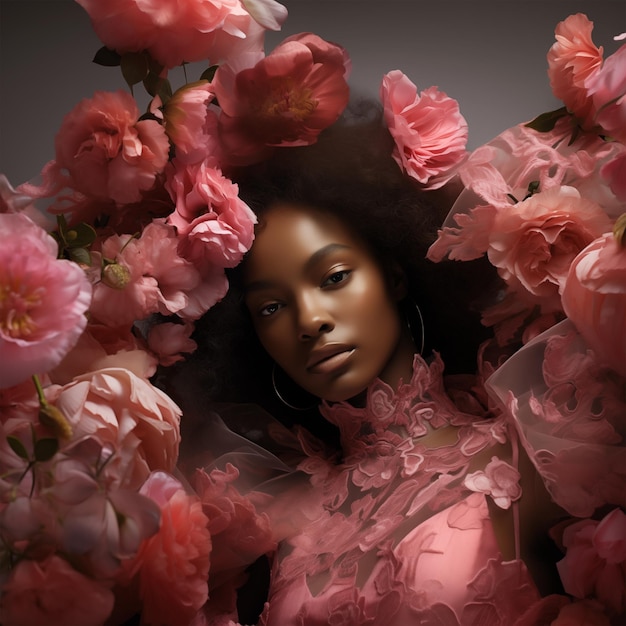 Chic portrait of an african american woman in the fashion magazine style