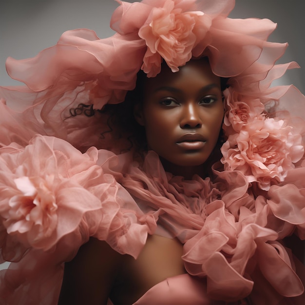 Chic portrait of an african american woman in the fashion magazine style