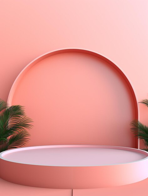 Chic Showcase Pink Creative Mockup Scene with background ai generated