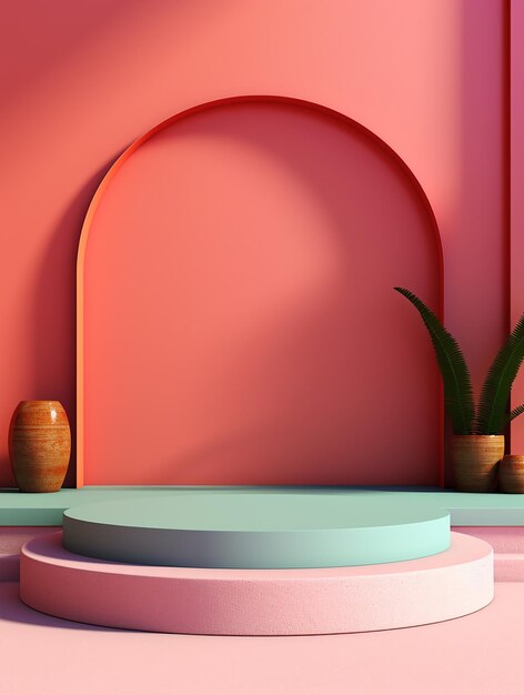 Chic Showcase Pink Creative Mockup Scene with background ai generated