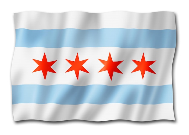 Chicago city flag Illinois USA