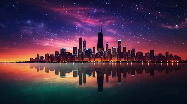 Chicago skyline AIgenerated