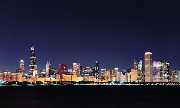 Chicago skyline at dusk