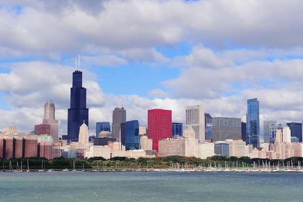 Chicago skyline over Lake Michigan