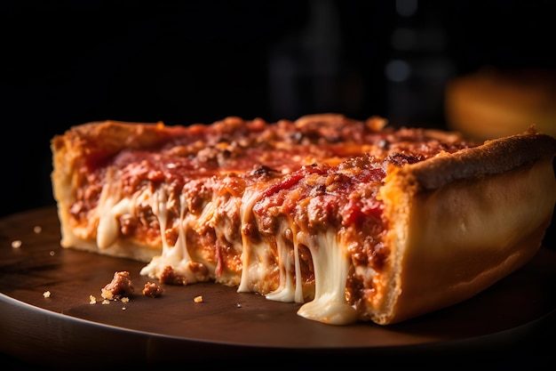 Chicagostyle deep dish pizza American style Generative AI