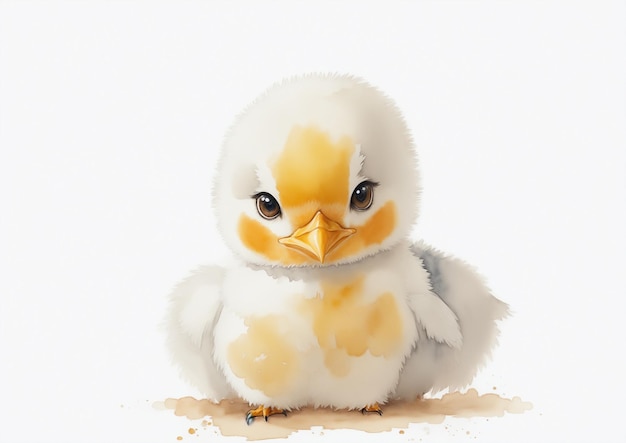 Chick face photo prepared in watercolor style