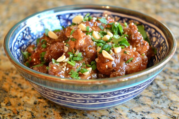 Photo chicken bhuna with fresh garlic