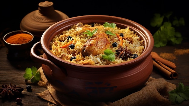 Chicken Biryani in Earthen Pot Graphic