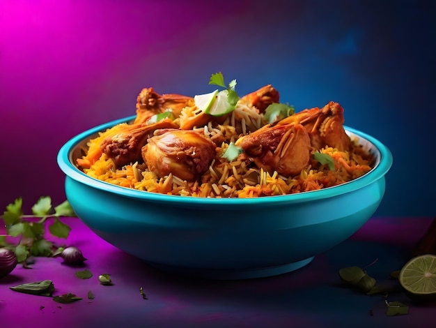 chicken biryani spicy biryani in a plate briyani surving biryani in restraunt tasty rice