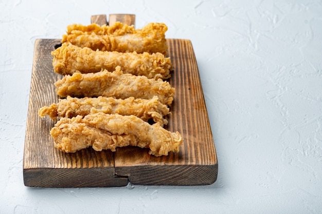 Chicken breaded wingshell meat on white background