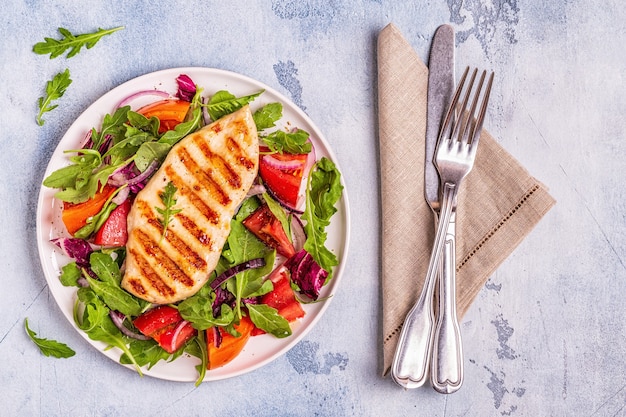 Chicken breast with fresh salad