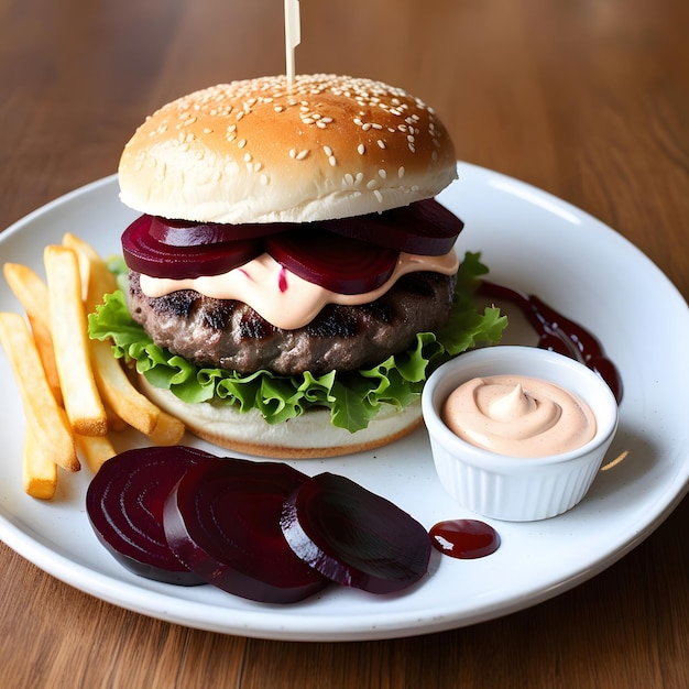 Chicken Burger with Pickled Red Onion