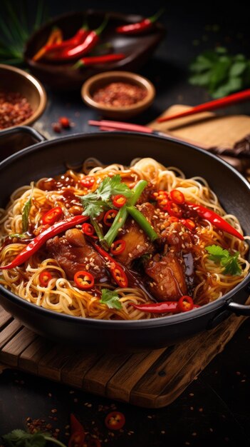 chicken and cabbage noodle dish from tsingtao