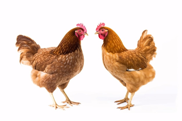 chicken cock hen poultry on a white background