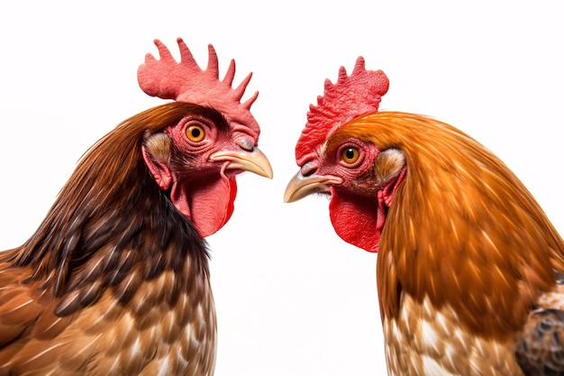 chicken cock hen poultry on a white background