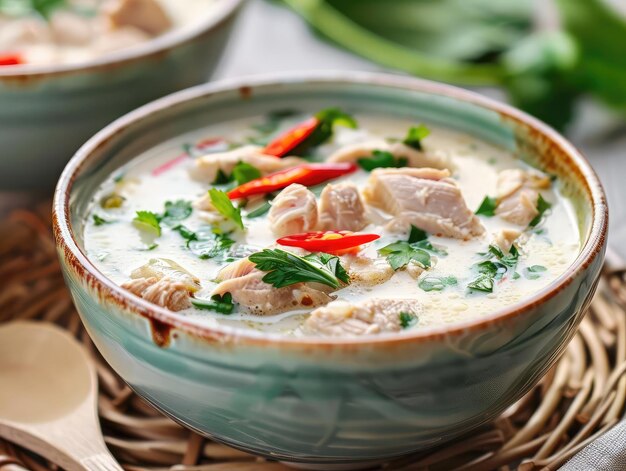 Chicken Coconut Soup Tom Kha Gai A creamy soup made with coconut milk and chicken