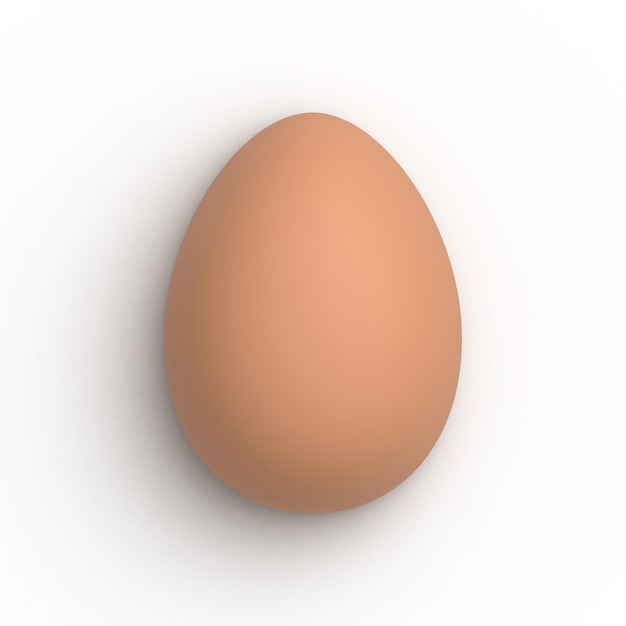 Chicken egg isolated on white background with shadow 3D rendering