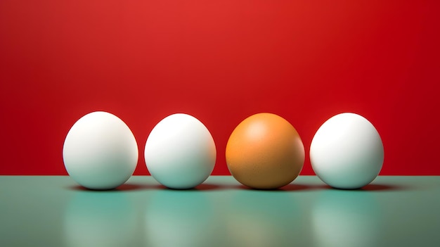 chicken eggs on a red background breakfast food