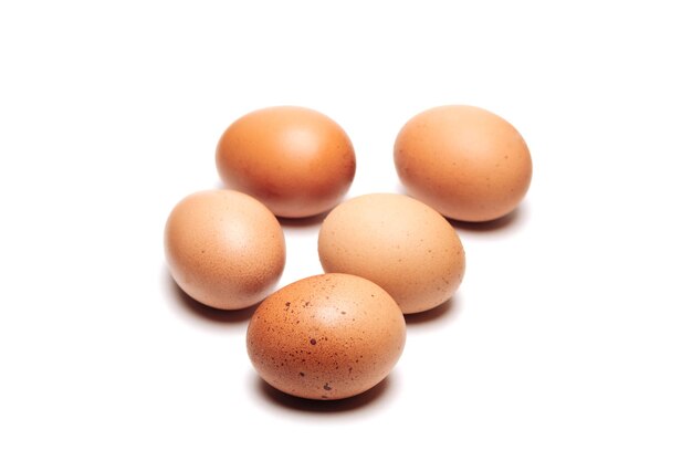 chicken eggs on a white background