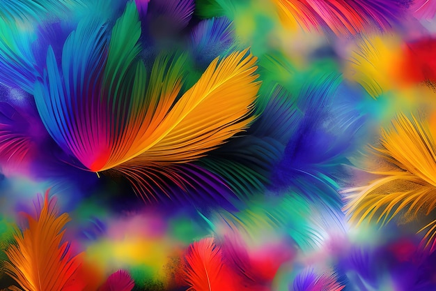 Chicken feathers in soft and blur style for the background abstract art