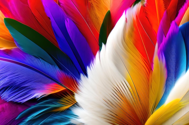 Chicken feathers in soft and blur style for the background abstract art